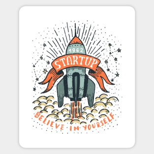 Startup doodle rocket Sticker